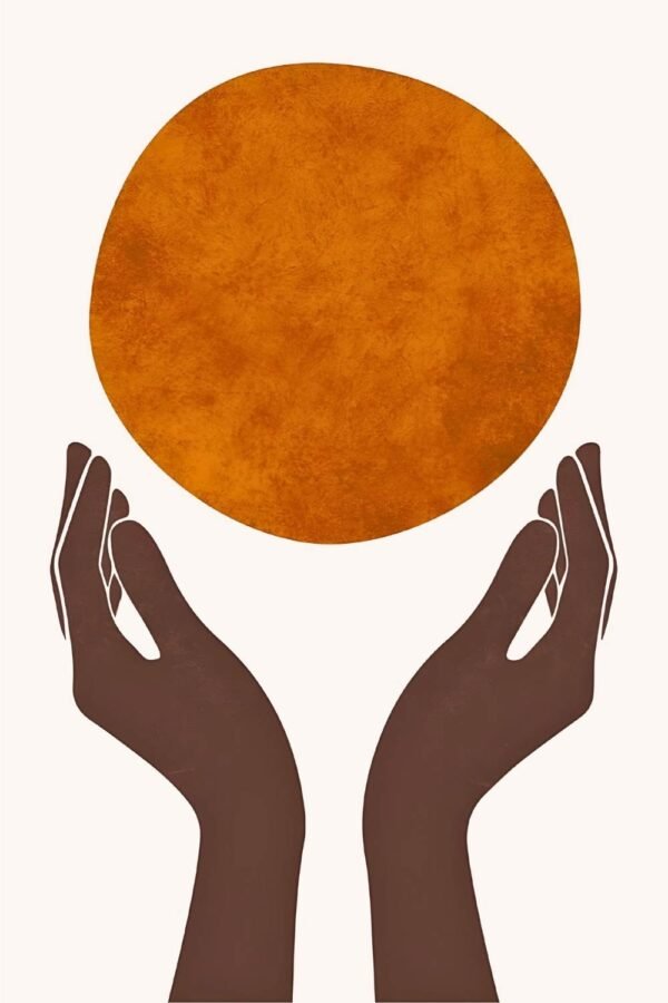 Boho Hands with Moon canvas wall art and framed poster