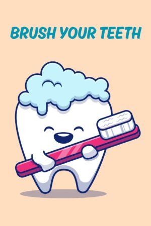 Brush Your Teeth Poster, funny pediatric dental office wall decor