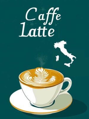 Caffe Latte Italy Poster print and framed canvas wall art