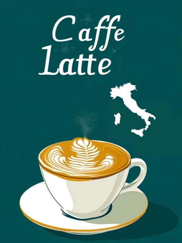 Caffe Latte Italy Poster print and framed canvas wall art