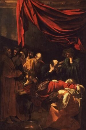 Caravaggio Death of the Virgin Art Print framed poster and canvas wall art