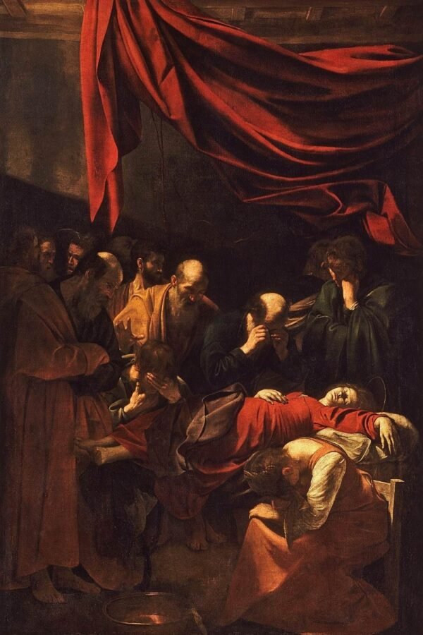 Caravaggio Death of the Virgin Art Print framed poster and canvas wall art
