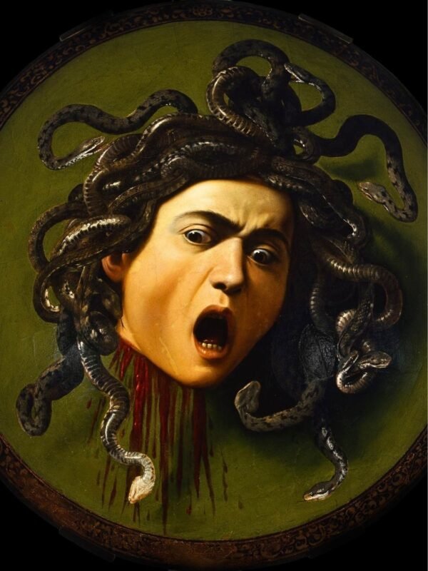 Caravaggio Medusa Print framed poster and canvas wall art