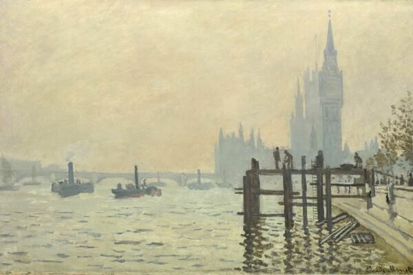 Claude Monet The Thames Below Westminster Print framed poster and canvas wall art