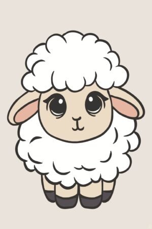 Cute Lamb Print For Nursery Wall Decor, Framed Poster and Canvas Farm Animal Wall Art