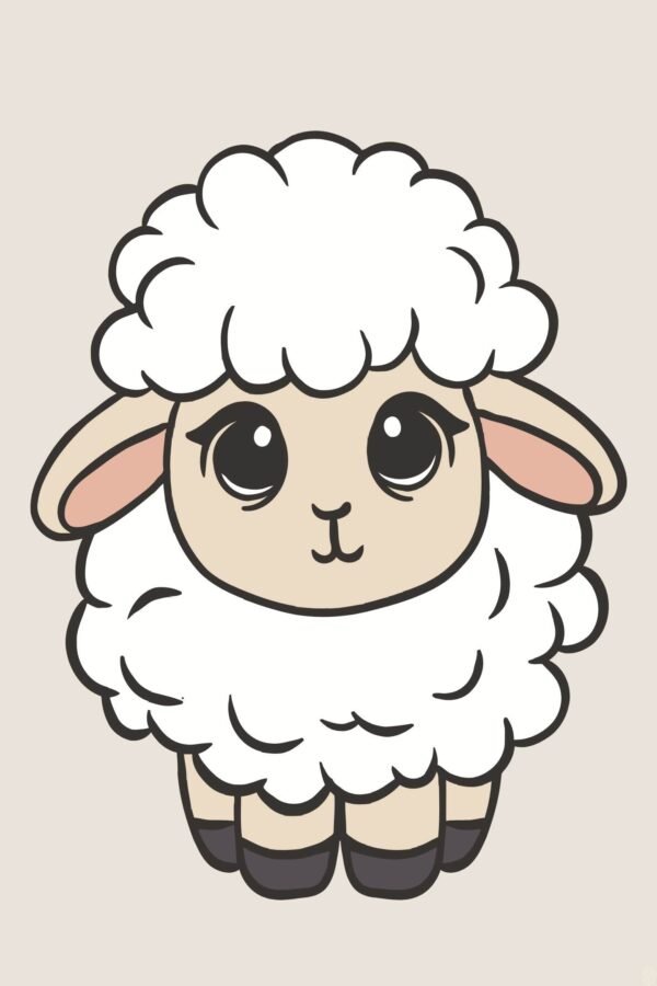 Cute Lamb Print For Nursery Wall Decor, Framed Poster and Canvas Farm Animal Wall Art