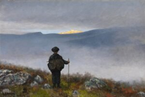 Far, far away Soria Moria Palace shimmered like Gold Theodor Kittelsen Art Print