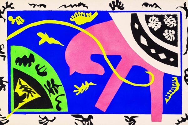 Henri Matisse The Horse, The Rider and The Clown Art Print, papier decoupes cut outs horizontal canvas wall art and framed poster