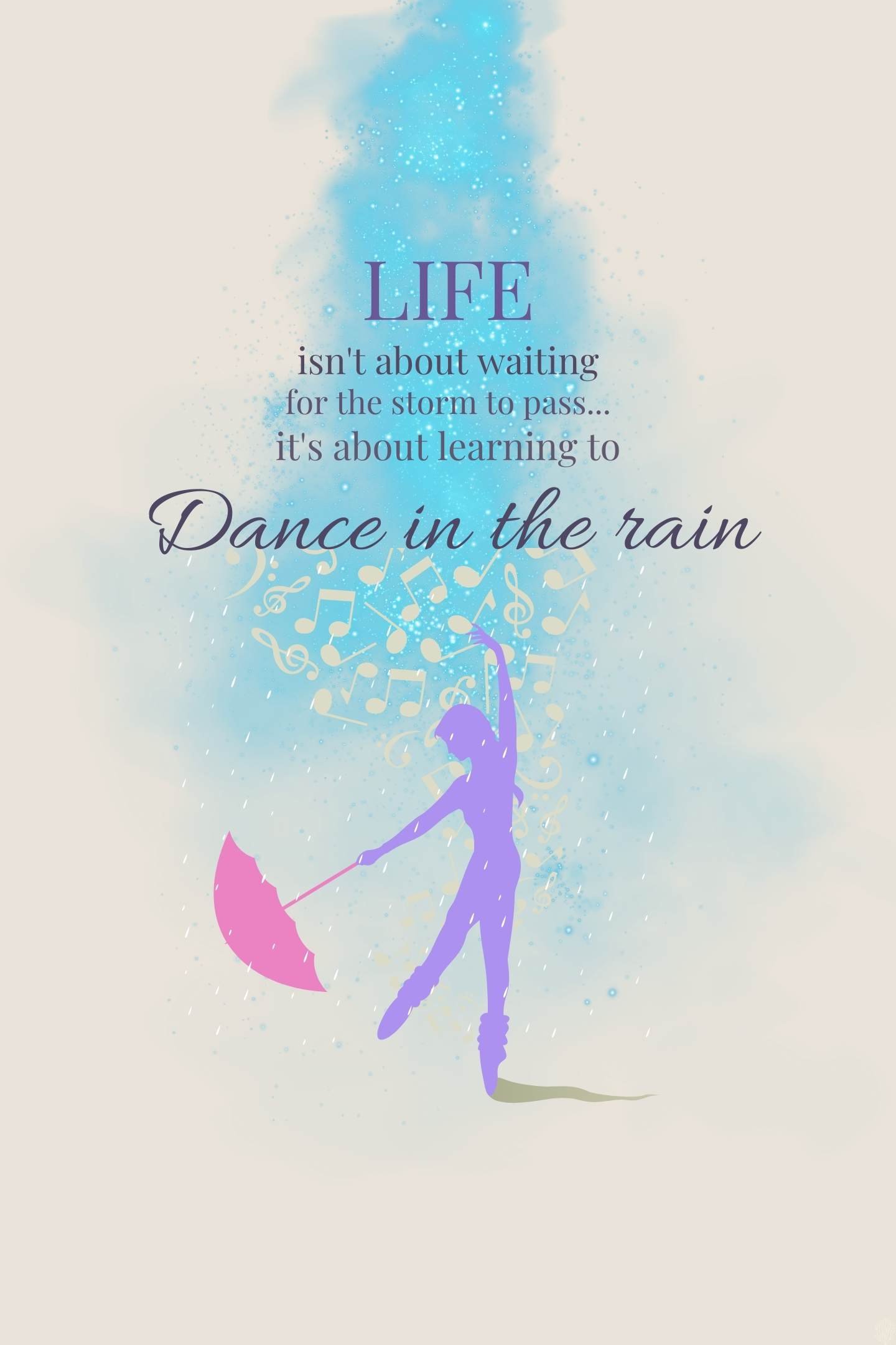 "Dance In The Rain" Wall Quote Decal - Oracal Vinyl Sticker For Home Decor