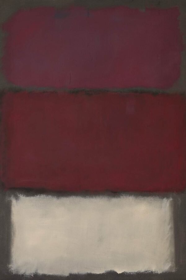 Mark Rothko: Burgundy, Red and White Abstract Print framed poster and Vertical canvas wall art