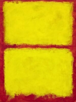 Mark Rothko Yellow on Red Abstract Canvas Wall Art and framed poster Print