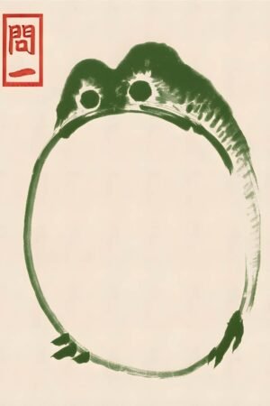 Matsumoto Hoji Fat Grumpy Frog Print framed poster and canvas wall art