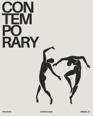 Minimalist Aesthetic Inspirational Contemporary Dance Poster framed canvas wall art
