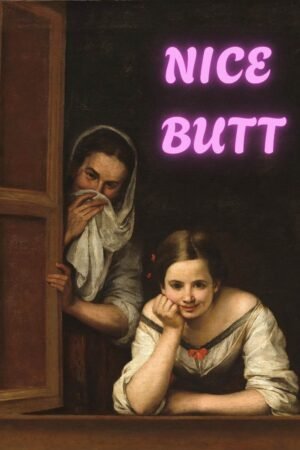 Nice Butt Funny Bathroom Poster - Humorous Toilet Canvas Wall Art Print, quirky restroom sign