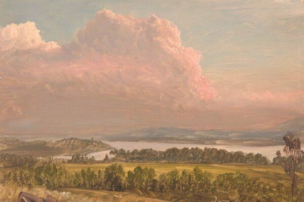 Sunset across the Hudson Valley Art Print Frederic Edwin Church landscape painting canvas wall art and framed poster