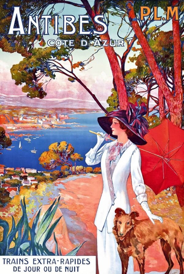 Vintage Antibes Cote d'Azur French Riviera Poster