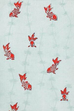 Watanabe Seitei Seamless Gold Fish Art Print, framed japanese abstract goldfish painting, canvas wall art print