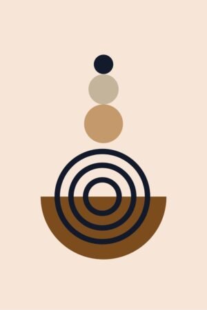 Abstract Geometric Boho Circles Wall Art Print