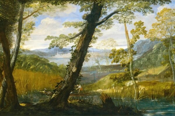 Annibale Carracci River Landscape Art Print