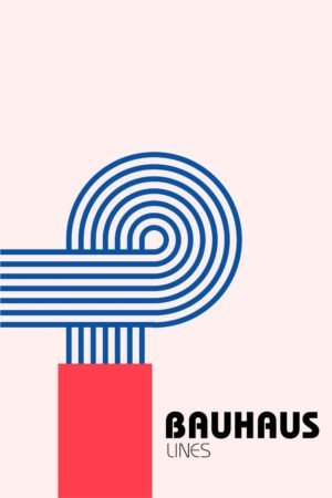 Bauhaus Lines Blue Minimalist Poster