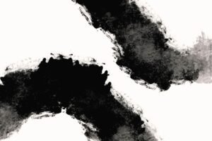 Black and White Modern Horizontal Abstract Art Print