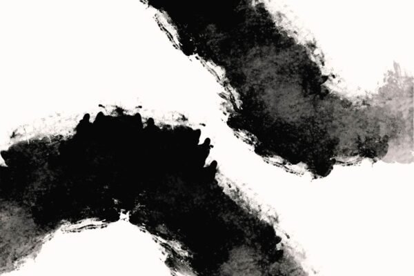 Black and White Modern Horizontal Abstract Art Print