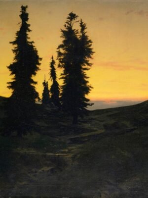 Fir trees at Sunset Print Arnold Böcklin