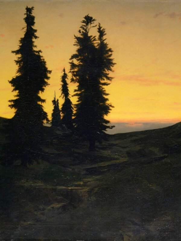 Fir trees at Sunset Print Arnold Böcklin