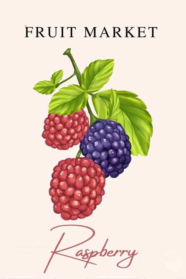 Fruit Market Raspberry Poster