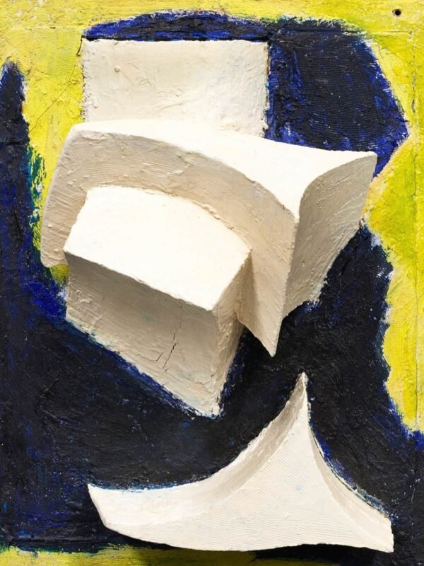 Kurt Schwitters Moving White on Blue and Yellow Abstract Art Print