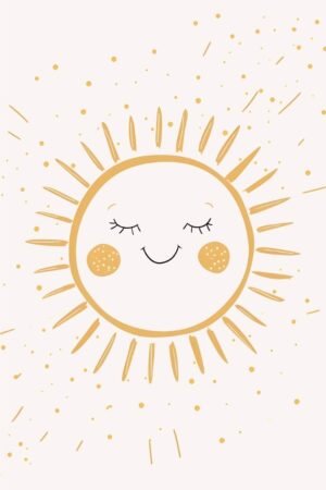 Nursery Sun Face Wall Art Print