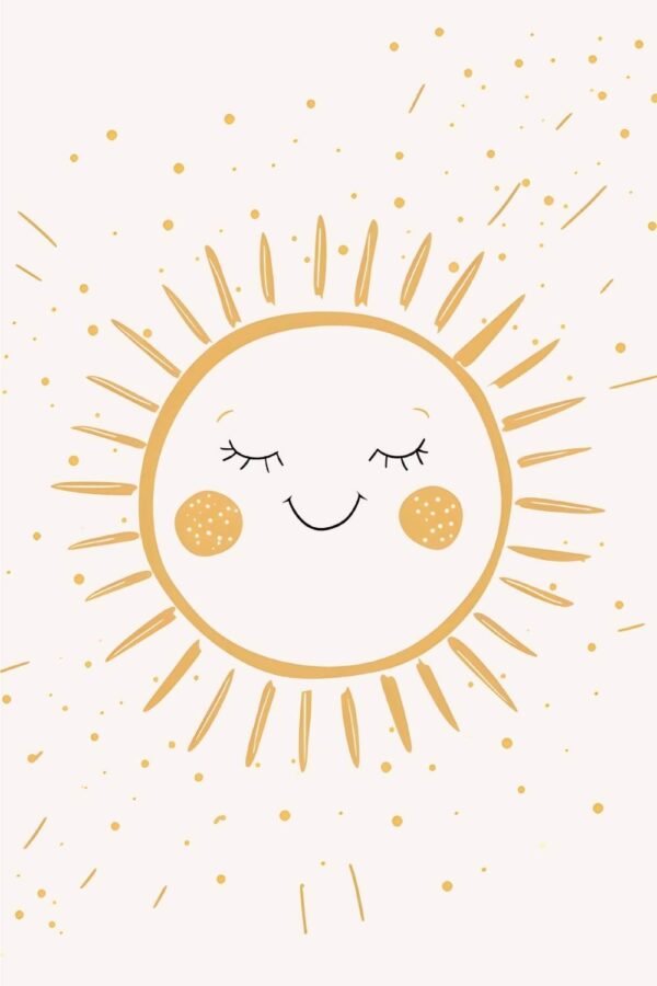Nursery Sun Face Wall Art Print
