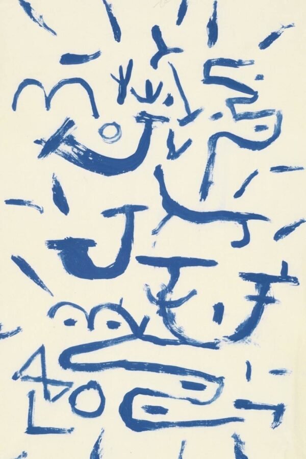 Paul Klee Creeper and Climber Blue White Abstract Art Print