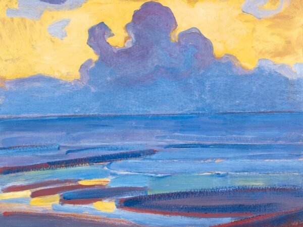 Piet Mondrian By the Sea Print, abstract coastal canvas wall art and framed poster