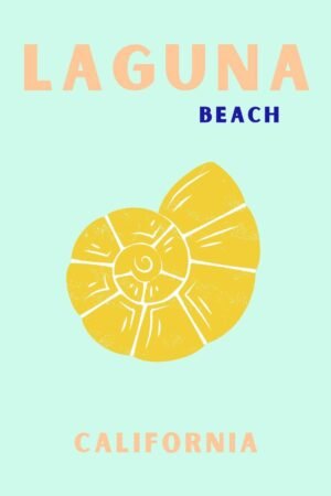 Preppy Laguna Beach Travel Poster