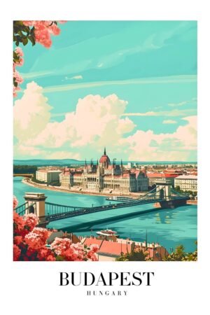 Vintage Hungary Budapest Travel Poster