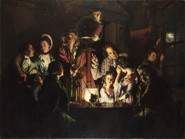 An Experiment on a Bird in the Air Pump Print Joseph Wright of Derby