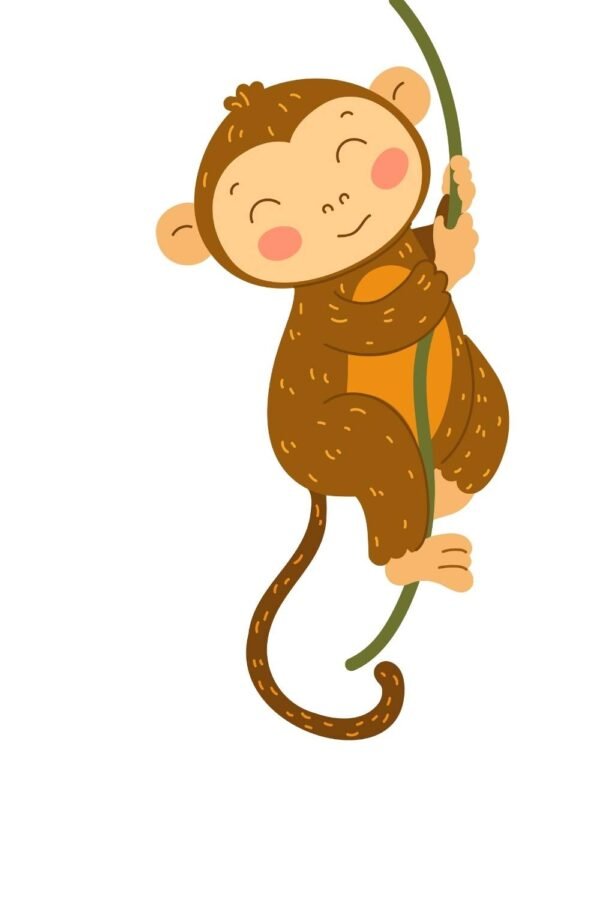 Baby Monkey Hanging Wall Art Print