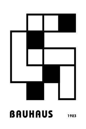 Bauhaus Black and White Rectangles Poster