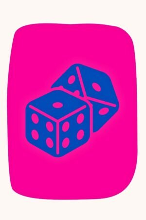 Dice Poster Blue Pink Wall Art Print