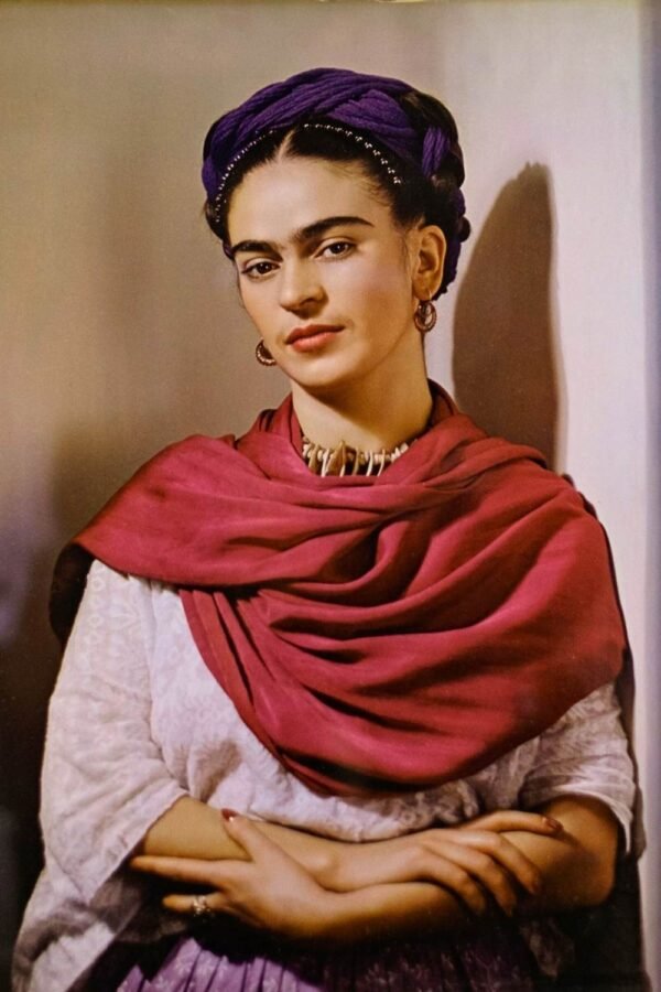 Frida Kahlo Red Scarf nickolas muray photography Print Framed Poster and canvas wall art