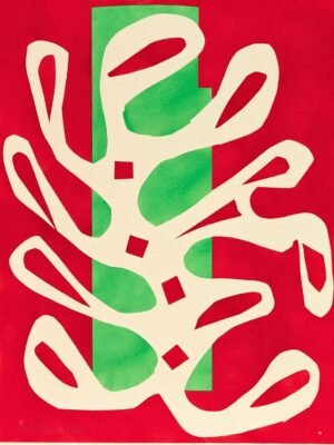 Henri Matisse White Algae on a Red and Green Background Print