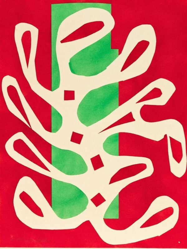 Henri Matisse White Algae on a Red and Green Background Print