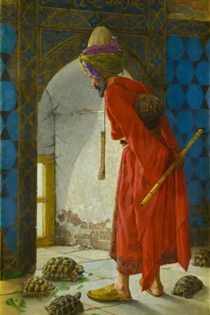 Osman Hamdi Bey The Tortoise Trainer Print