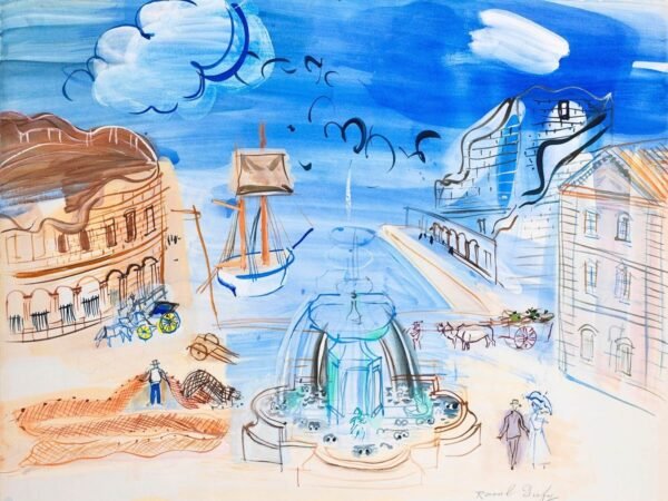 Port and Fountain Print Raoul Dufy