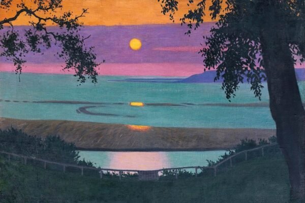 Sunset At Grace, Orange And Violet Sky Print Félix Vallotton