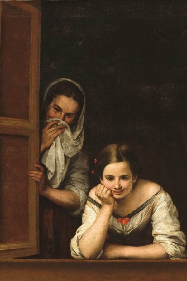 Two Women at a Window Print Bartolomé Esteban Murillo