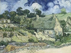 Vincent van Gogh Thatched Cottages at Cordeville Art Print