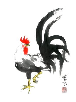 Chinese Rooster Art Print